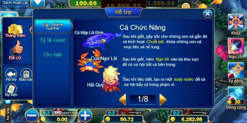 Jackpot Fishing có hệ thống sinh vật đa dạng